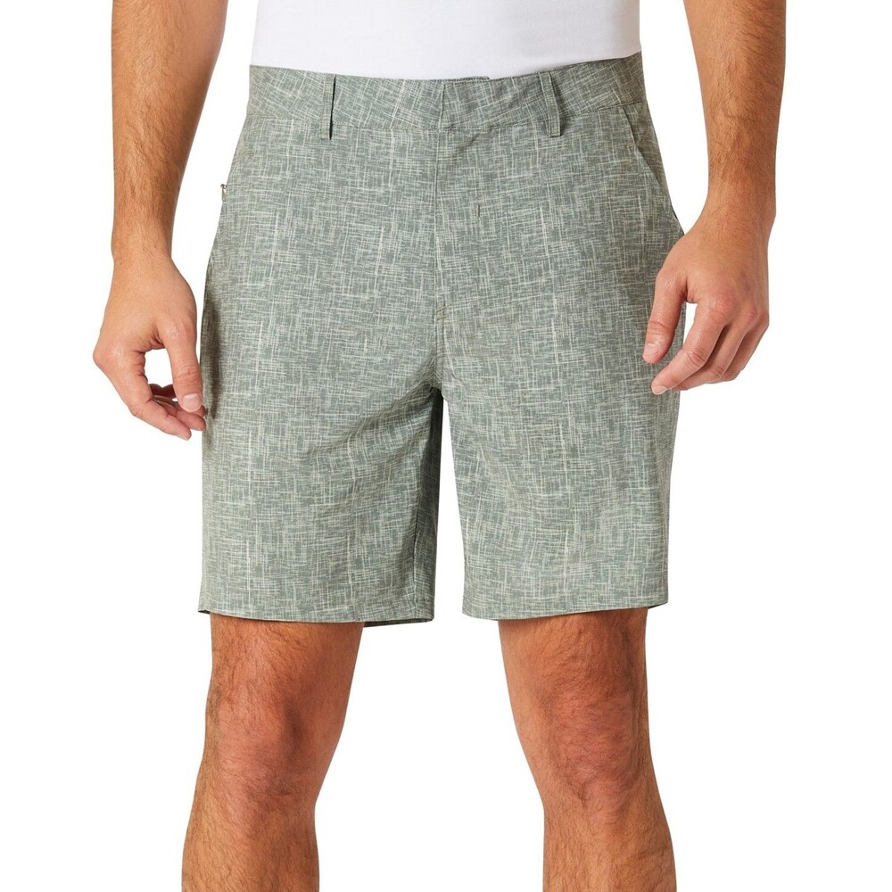 Kenneth Cole Men's Shorts Performance Resort Shorts Flat Front Green Scratch 30